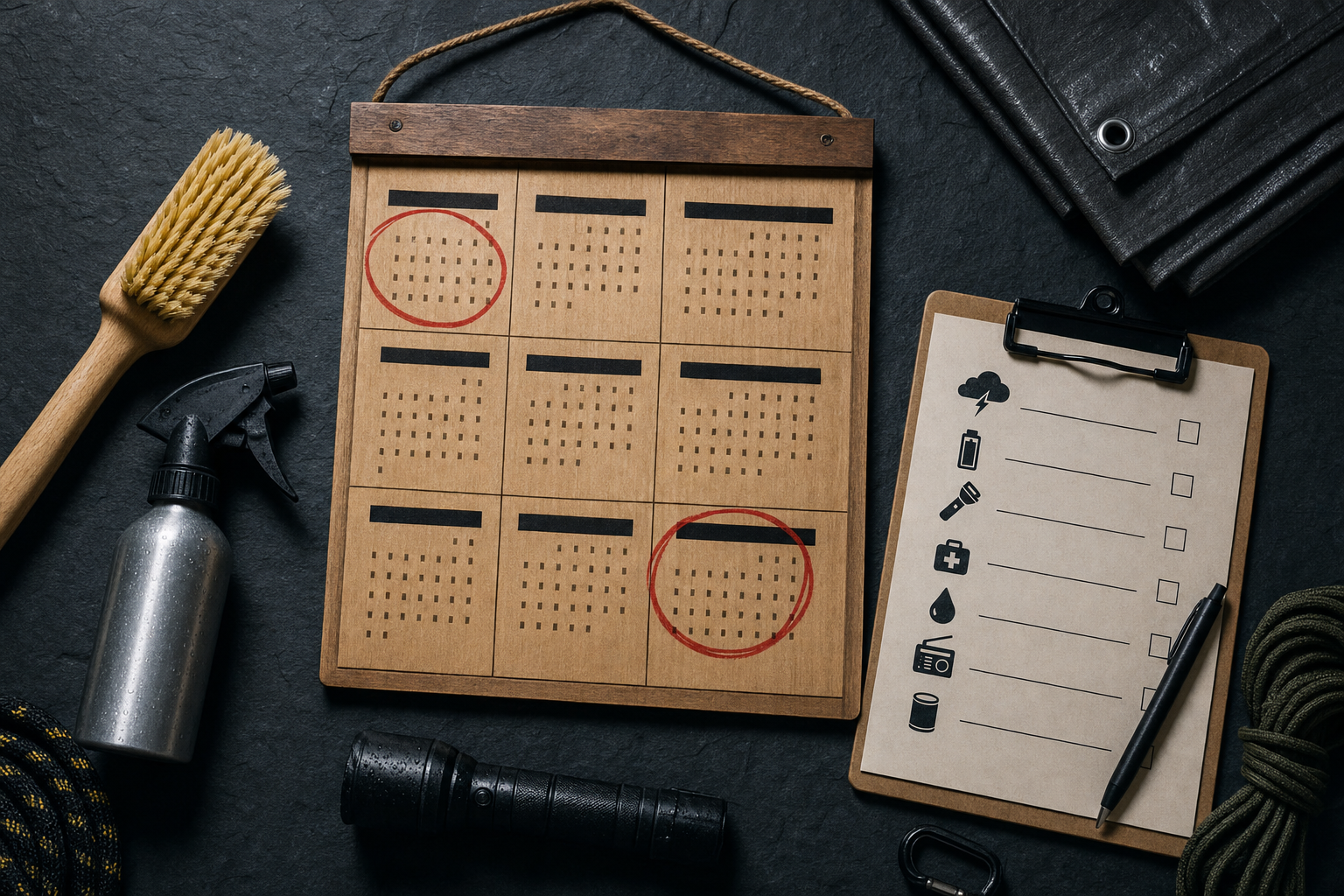 Calendar marked for spring and fall storm shelter cleaning